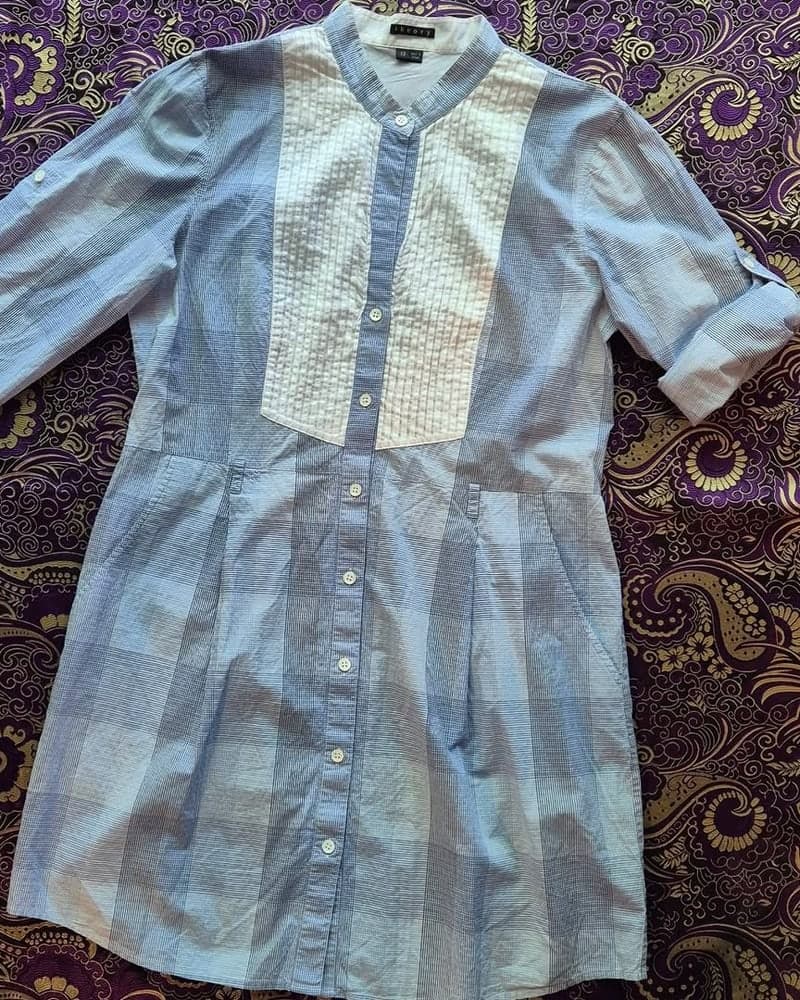 Vestido vintage celeste, ejemplo de prendas en venta en LAMATTA